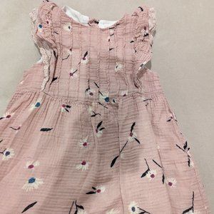 Pink floral short sleeve dress